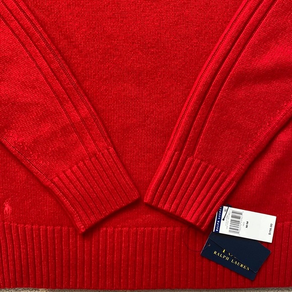 NWT🍁Polo Ralph Lauren Wool Cashmere Blend Pullover Red Turtleneck Sweater- Sz M - Picture 11 of 15